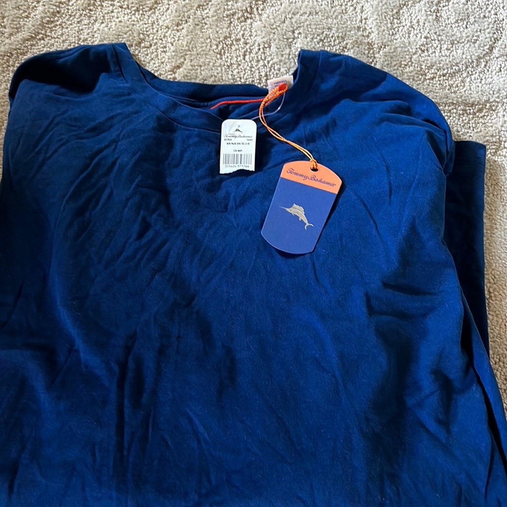 Brand new navy Tommy bahama Mens light weight long sleeve shirt size2xb